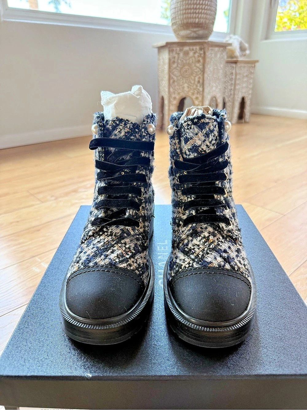 Chanel Tweed boots brand new size 37